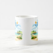 Summer Watercolor Frog am Strand Kaffeetasse (Mittel)