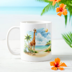 Summer Watercolor Frog am Strand Kaffeetasse