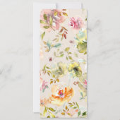 Summer Watercolor Garden Blumenkarte Einladung (Rückseite)