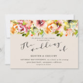 Summer Watercolor Garden Floral Wedding Einladung (Vorderseite)
