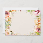 Summer Watercolor Garden Floral Wedding Einladung (Rückseite)