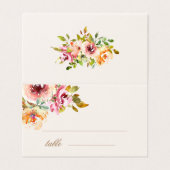 Summer Watercolor Garden Floral Wedding Table Card (Außenseite Aufgefaltet)