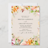 Summer Watercolor Garden Wedding Einladung (Vorderseite)