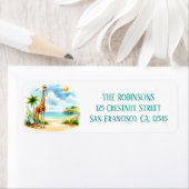 Summer Watercolor Giraffe Rücksendeadresse (Insitu)