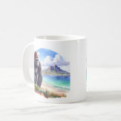 Summer Watercolor Gorilla am Strand Kaffeetasse (Vorderseite Links)