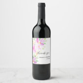 Summer Watercolor Handgemalte Blume Monogramm Weinetikett (Vorderseite)