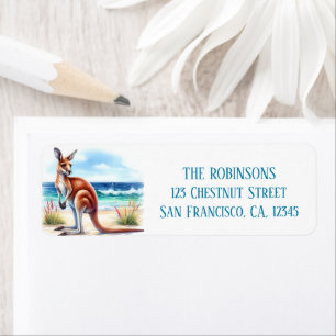 Summer Watercolor Kangaroo am Strand