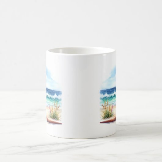 Summer Watercolor Kangaroo am Strand Kaffeetasse (Mittel)