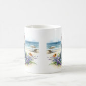 Summer Watercolor Kitten am Strand Kaffeetasse (Mittel)