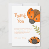 Summer Watercolor Kleine Ladybug Babydusche Dankeskarte (Vorderseite)