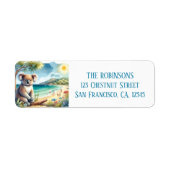 Summer Watercolor Koala am Strand (Vorne)