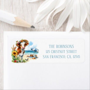 Summer Watercolor Kuh am Strand