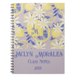 Summer Watercolor Lavender Lemon Floral Notizblock