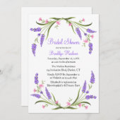 Summer Watercolor Lila florales Brautparty Einladung (Vorne/Hinten)