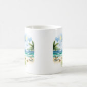 Summer Watercolor Parrot am Strand Kaffeetasse (Mittel)