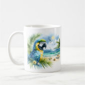 Summer Watercolor Parrot am Strand Kaffeetasse (Links)