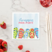 Summer Watercolor Pool Party Custom Serviette (Beispiel)