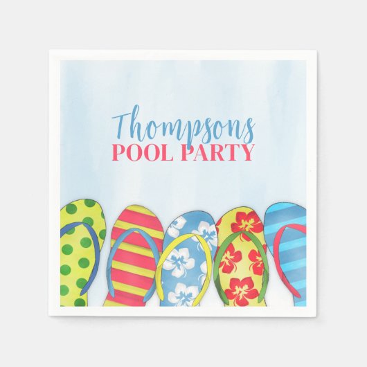Summer Watercolor Pool Party Custom Serviette (Vorderseite)