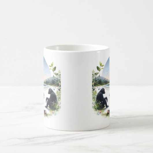 Summer Watercolor Schimpansen am Strand Kaffeetasse (Mittel)