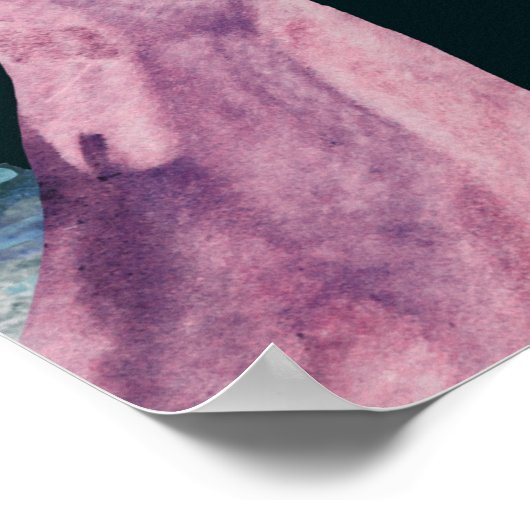 Summer Watercolor Tropical Grunge Pattern Poster (Ecke)