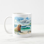 Summer Watercolor Walrus Kaffeetasse (Links)