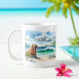 Summer Watercolor Walrus Kaffeetasse