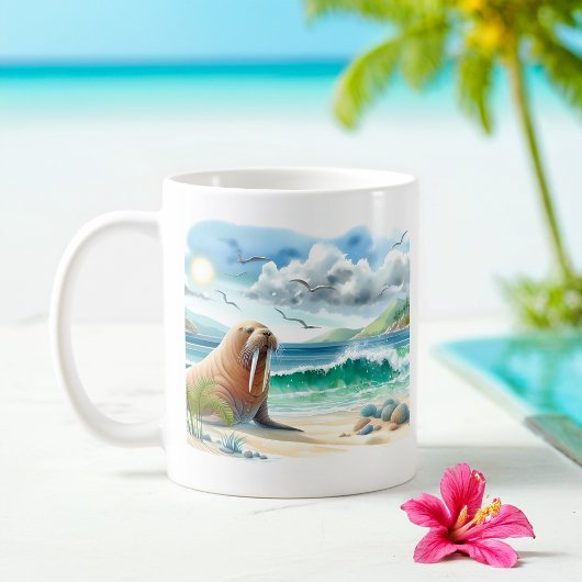 Summer Watercolor Walrus Kaffeetasse