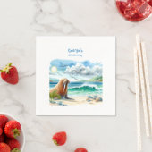 Summer Watercolor Walrus Serviette (Beispiel)