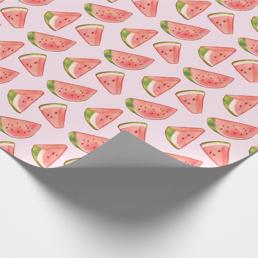 Summer Watercolor Watermelon Geschenkpapier (Ecke)