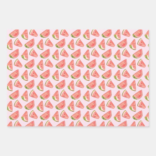 Summer Watercolor Watermelon Geschenkpapier Set (Vorderseite)