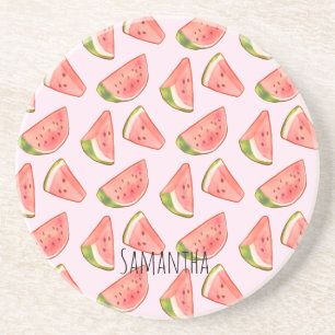 Summer Watercolor Watermelon Getränkeuntersetzer