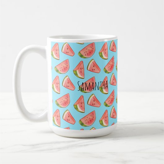 Summer Watercolor Watermelon Kaffeetasse (Links)