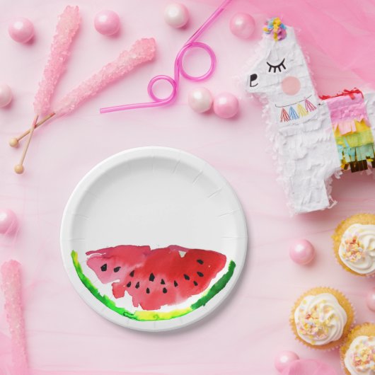 Summer Watercolor Watermelon Pappteller (Party)