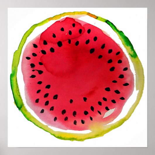 Summer Watercolor Watermelon Poster (Vorne)