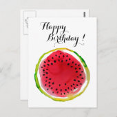 Summer Watercolor Watermelon Postkarte (Vorne/Hinten)