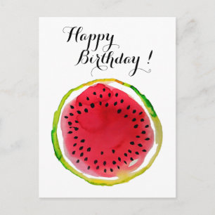 Summer Watercolor Watermelon Postkarte