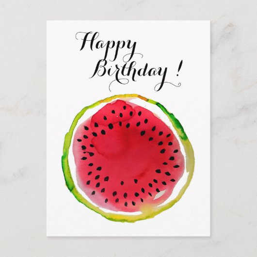 Summer Watercolor Watermelon Postkarte (Vorderseite)