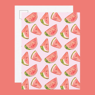 Summer Watercolor Watermelon Postkarte