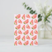 Summer Watercolor Watermelon Postkarte (Stehend Vorderseite)