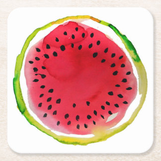 Summer Watercolor Watermelon Rechteckiger Pappuntersetzer