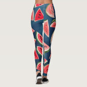 Summer Watercolor Watermelon Slices Patten Leggings (Rückseite)