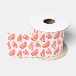 Summer Watercolor Watermelon Slices Ribbon Satinband