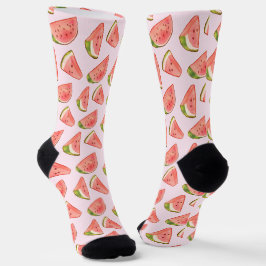 Summer Watercolor Watermelon Socken