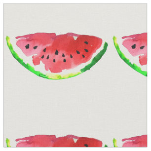 Summer Watercolor Watermelon Stoff