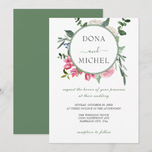 Summer Watercolor Wild Floral Wedding Einladung