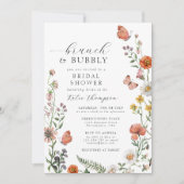 Summer Watercolor Wildblume Brunch Brautparty Einladung (Vorderseite)