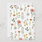 Summer Watercolor Wildblume Brunch Brautparty Einladung (Rückseite)