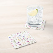 Summer Watercolor-Wildblumen Rechteckiger Pappuntersetzer (Vor Ort)