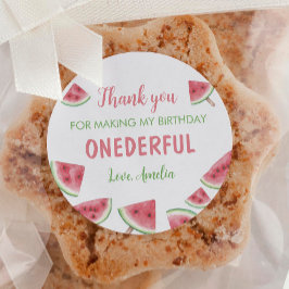 Summer Watermelon Birthday Runder Aufkleber