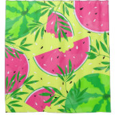 Summer Watermelon Branches Bright Tropical Duschvorhang (Vorderseite)